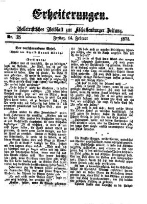 Erheiterungen (Aschaffenburger Zeitung) Freitag 14. Februar 1873