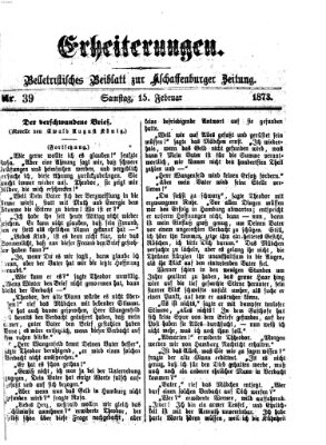 Erheiterungen (Aschaffenburger Zeitung) Samstag 15. Februar 1873