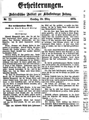 Erheiterungen (Aschaffenburger Zeitung) Samstag 29. März 1873