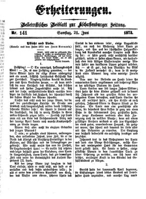 Erheiterungen (Aschaffenburger Zeitung) Samstag 21. Juni 1873