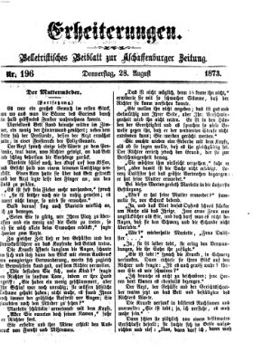 Erheiterungen (Aschaffenburger Zeitung) Donnerstag 28. August 1873