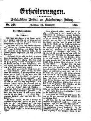 Erheiterungen (Aschaffenburger Zeitung) Samstag 22. November 1873
