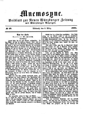 Mnemosyne (Neue Würzburger Zeitung) Mittwoch 8. März 1871