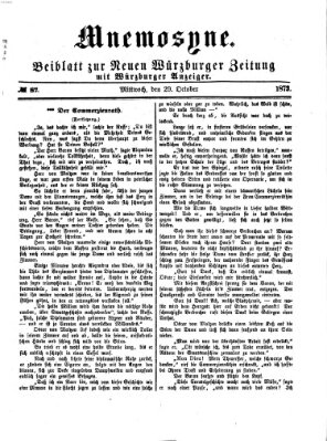 Mnemosyne (Neue Würzburger Zeitung) Mittwoch 29. Oktober 1873
