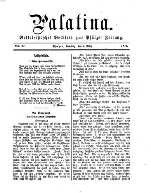 Palatina (Pfälzer Zeitung) Samstag 4. März 1871