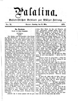 Palatina (Pfälzer Zeitung) Samstag 25. März 1871