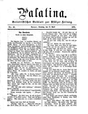 Palatina (Pfälzer Zeitung) Dienstag 18. April 1871