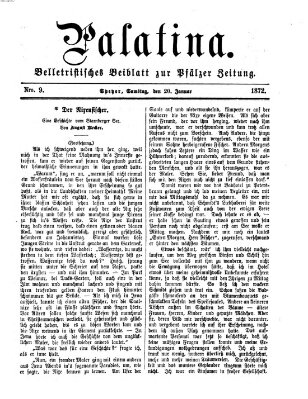Palatina (Pfälzer Zeitung) Samstag 20. Januar 1872