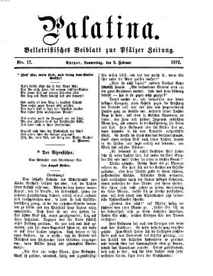 Palatina (Pfälzer Zeitung) Donnerstag 8. Februar 1872
