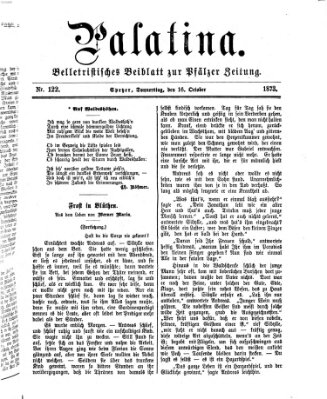 Palatina (Pfälzer Zeitung) Donnerstag 16. Oktober 1873