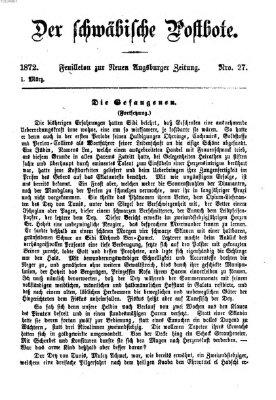 Der schwäbische Postbote (Neue Augsburger Zeitung) Freitag 1. März 1872