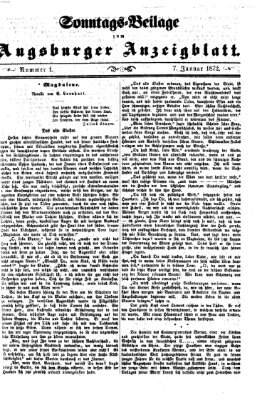 Augsburger Anzeigeblatt Sonntag 7. Januar 1872