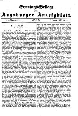 Augsburger Anzeigeblatt Sonntag 5. Januar 1873