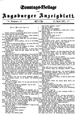 Augsburger Anzeigeblatt Sonntag 13. April 1873