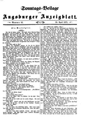 Augsburger Anzeigeblatt Sonntag 20. April 1873