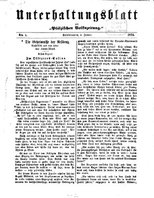 Unterhaltungsblatt zur Pfälzischen Volkszeitung (Pfälzische Volkszeitung) Dienstag 2. Januar 1872