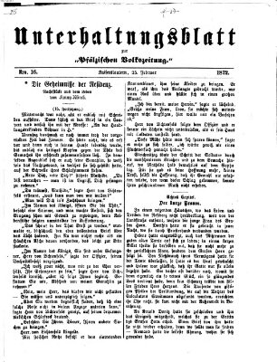 Unterhaltungsblatt zur Pfälzischen Volkszeitung (Pfälzische Volkszeitung) Sonntag 25. Februar 1872