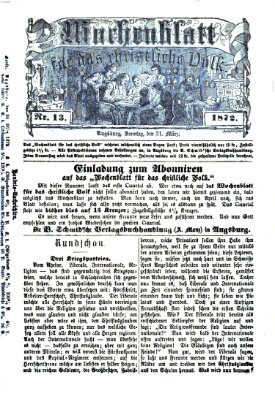 Wochenblatt für das christliche Volk Sonntag 31. März 1872