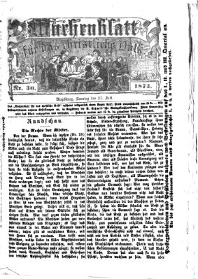 Wochenblatt für das christliche Volk Sonntag 27. Juli 1873