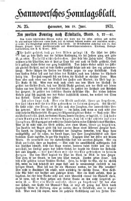Hannoversches Sonntagsblatt Sonntag 18. Juni 1871