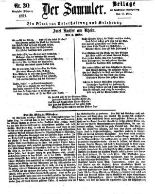 Der Sammler (Augsburger Abendzeitung) Freitag 17. März 1871