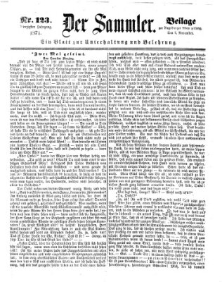 Der Sammler (Augsburger Abendzeitung) Dienstag 7. November 1871