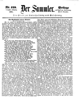 Der Sammler (Augsburger Abendzeitung) Dienstag 21. November 1871