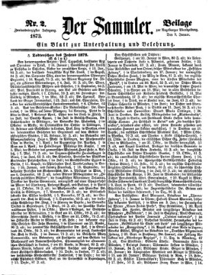 Der Sammler (Augsburger Abendzeitung) Donnerstag 9. Januar 1873
