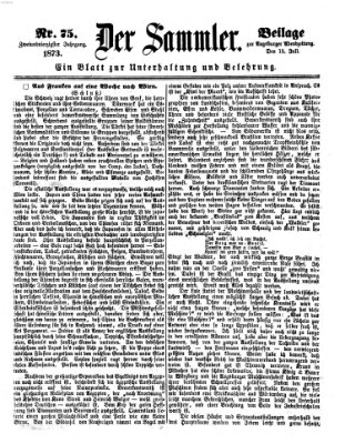Der Sammler (Augsburger Abendzeitung) Dienstag 15. Juli 1873