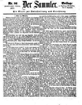 Der Sammler (Augsburger Abendzeitung) Dienstag 9. September 1873