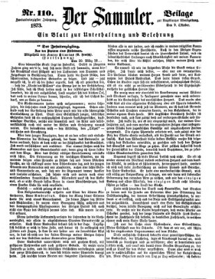 Der Sammler (Augsburger Abendzeitung) Donnerstag 9. Oktober 1873