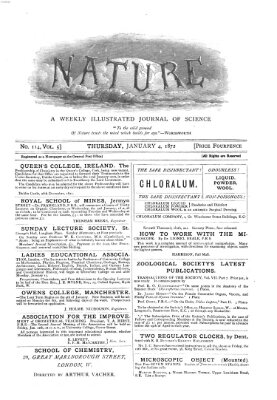 Nature Donnerstag 4. Januar 1872