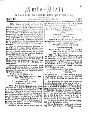 Amtsblatt für den Regierungsbezirk Arnsberg Samstag 29. März 1873