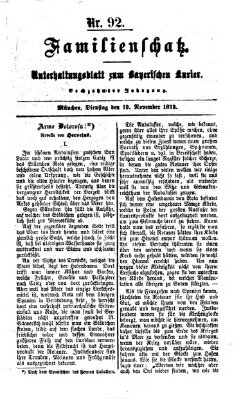 Familienschatz (Bayerischer Kurier) Dienstag 19. November 1872