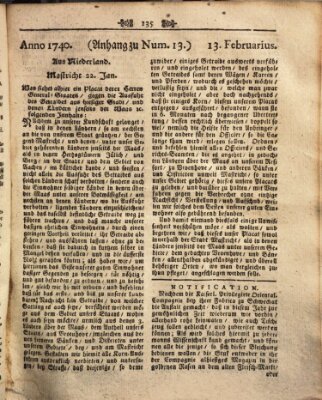 Wienerisches Diarium Samstag 13. Februar 1740
