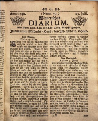 Wienerisches Diarium Samstag 23. Juli 1740
