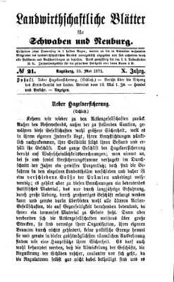 Landwirtschaftliche Blätter für Schwaben und Neuburg Donnerstag 25. Mai 1871