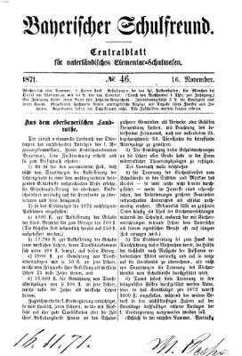 Bayerischer Schulfreund Donnerstag 16. November 1871