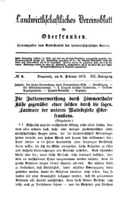 Landwirthschaftliches Vereinsblatt für Oberfranken Donnerstag 8. Februar 1872