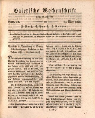 Baierische Wochenschrift Montag 20. Mai 1822