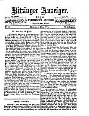 Kitzinger Anzeiger Mittwoch 8. März 1871