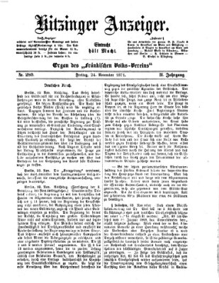Kitzinger Anzeiger Freitag 24. November 1871