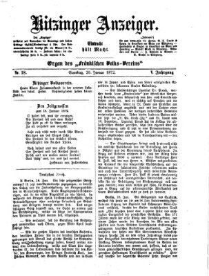 Kitzinger Anzeiger Samstag 20. Januar 1872