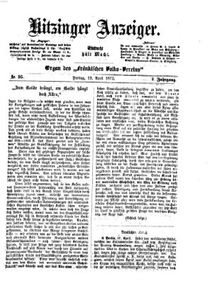 Kitzinger Anzeiger Freitag 19. April 1872