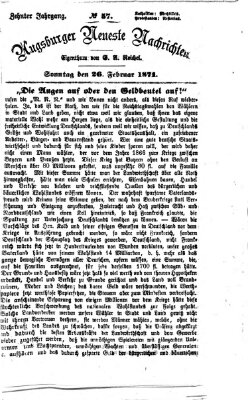 Augsburger neueste Nachrichten Sonntag 26. Februar 1871
