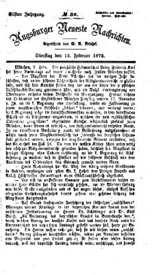 Augsburger neueste Nachrichten Dienstag 13. Februar 1872