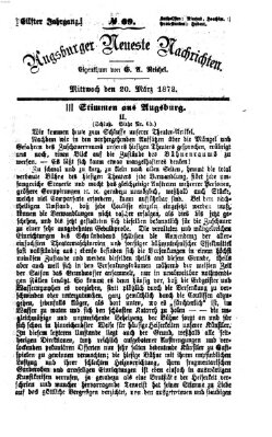 Augsburger neueste Nachrichten Mittwoch 20. März 1872