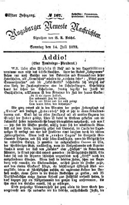 Augsburger neueste Nachrichten Sonntag 14. Juli 1872