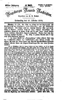 Augsburger neueste Nachrichten Donnerstag 17. Oktober 1872