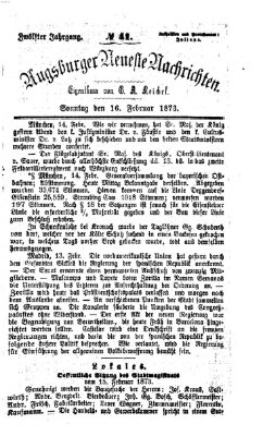 Augsburger neueste Nachrichten Sonntag 16. Februar 1873